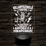Villanyszerelő szakma lámpa – 7 színű, színváltós 3D LED lámpa
