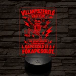 Villanyszerelő szakma lámpa – 7 színű, színváltós 3D LED lámpa
