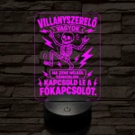 Villanyszerelő szakma lámpa – 7 színű, színváltós 3D LED lámpa