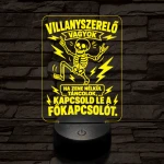 Villanyszerelő szakma lámpa – 7 színű, színváltós 3D LED lámpa