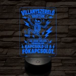 Villanyszerelő szakma lámpa – 7 színű, színváltós 3D LED lámpa