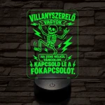 Villanyszerelő szakma lámpa – 7 színű, színváltós 3D LED lámpa