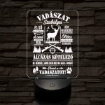 Vadász  szakma lámpa – 7 színű, színváltós 3D LED lámpa