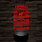 Vadász  szakma lámpa – 7 színű, színváltós 3D LED lámpa