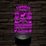 Vadász  szakma lámpa – 7 színű, színváltós 3D LED lámpa