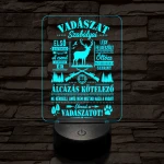 Vadász  szakma lámpa – 7 színű, színváltós 3D LED lámpa