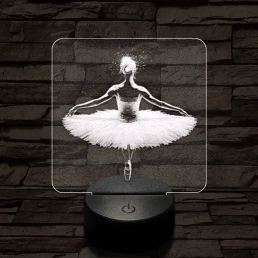 Balerina fókuszban 7 színű valósághű 3D led lámpa
