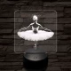 Balerina fókuszban 7 színű valósághű 3D led lámpa