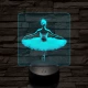 Balerina fókuszban 7 színű valósághű 3D led lámpa