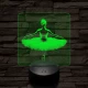 Balerina fókuszban 7 színű valósághű 3D led lámpa