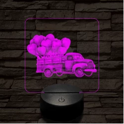 Valentin napi futár 7 színű valósághű 3D led lámpa